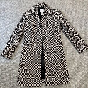 Celine ss14 optical check jacquard wool coat